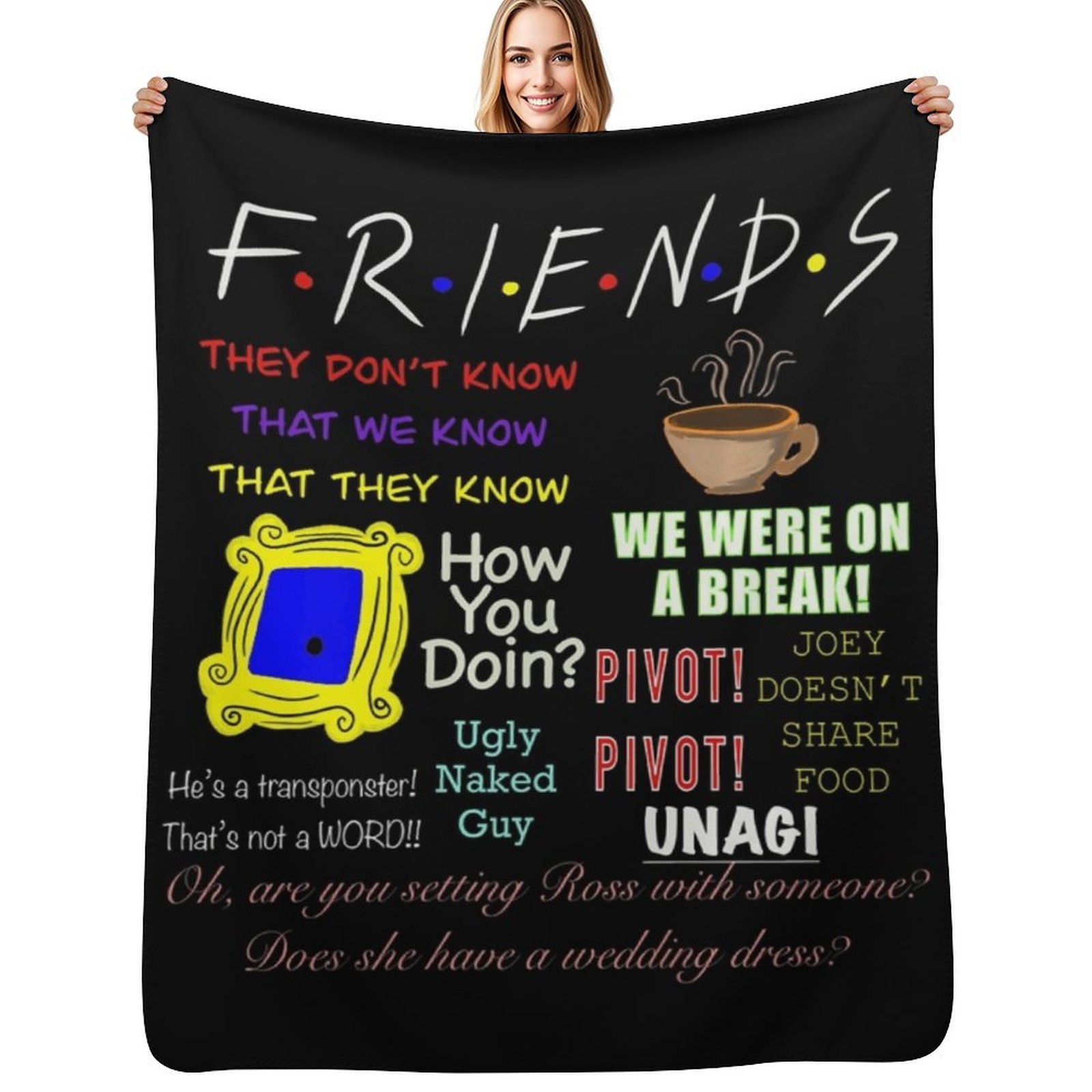 Cobertor Premium Friends Quote - 3D Printing Quotes avaliação e preço